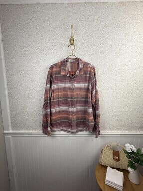 Toad&Co Women's Red Western Pattern Flannel Button-up Shirt - Size - XL